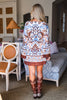 Western Sky Border Mini Dress