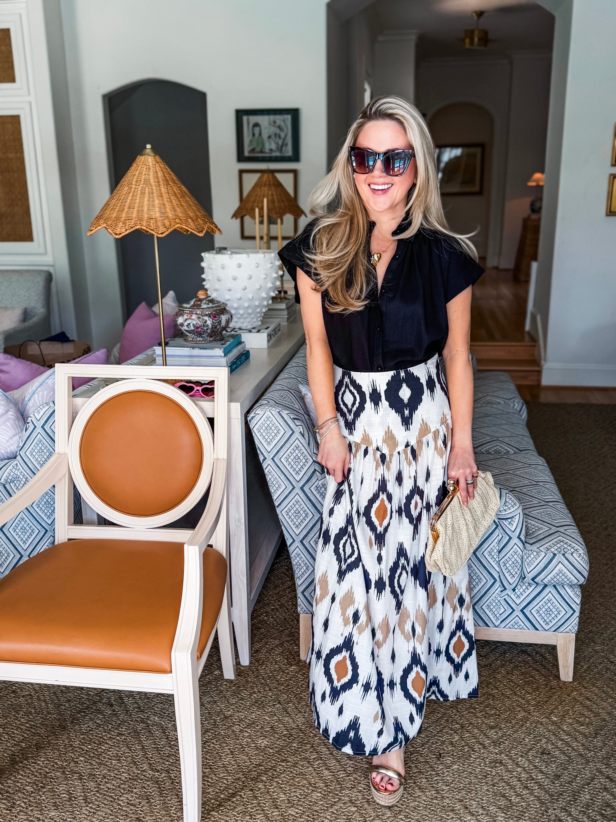 Midnight in Jaipur Midi Skirt