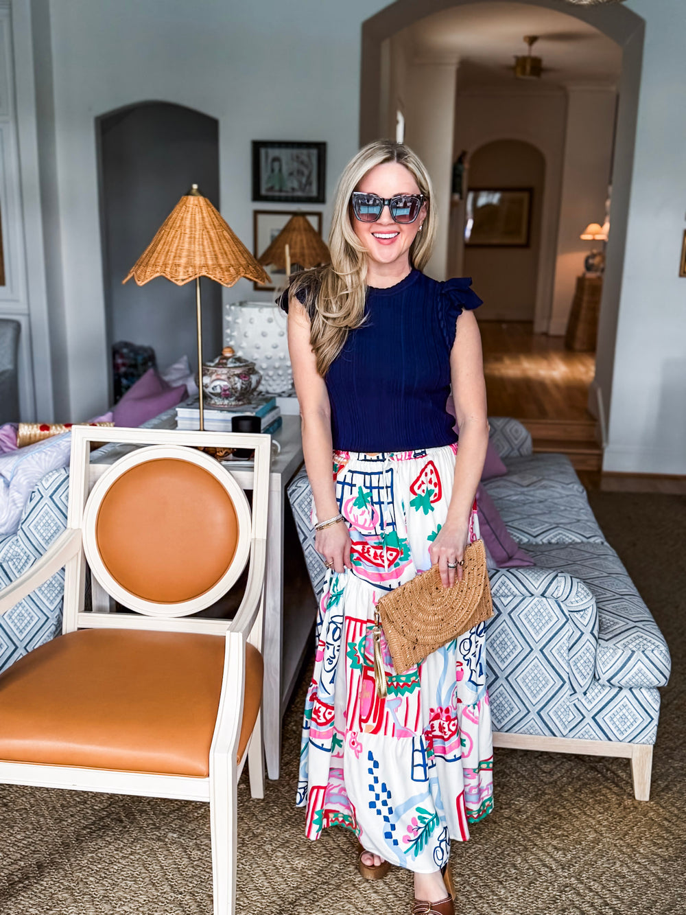 Santorini Season Midi Skirt