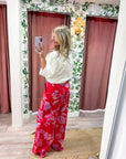 Blush Blossom Wide Leg Pants