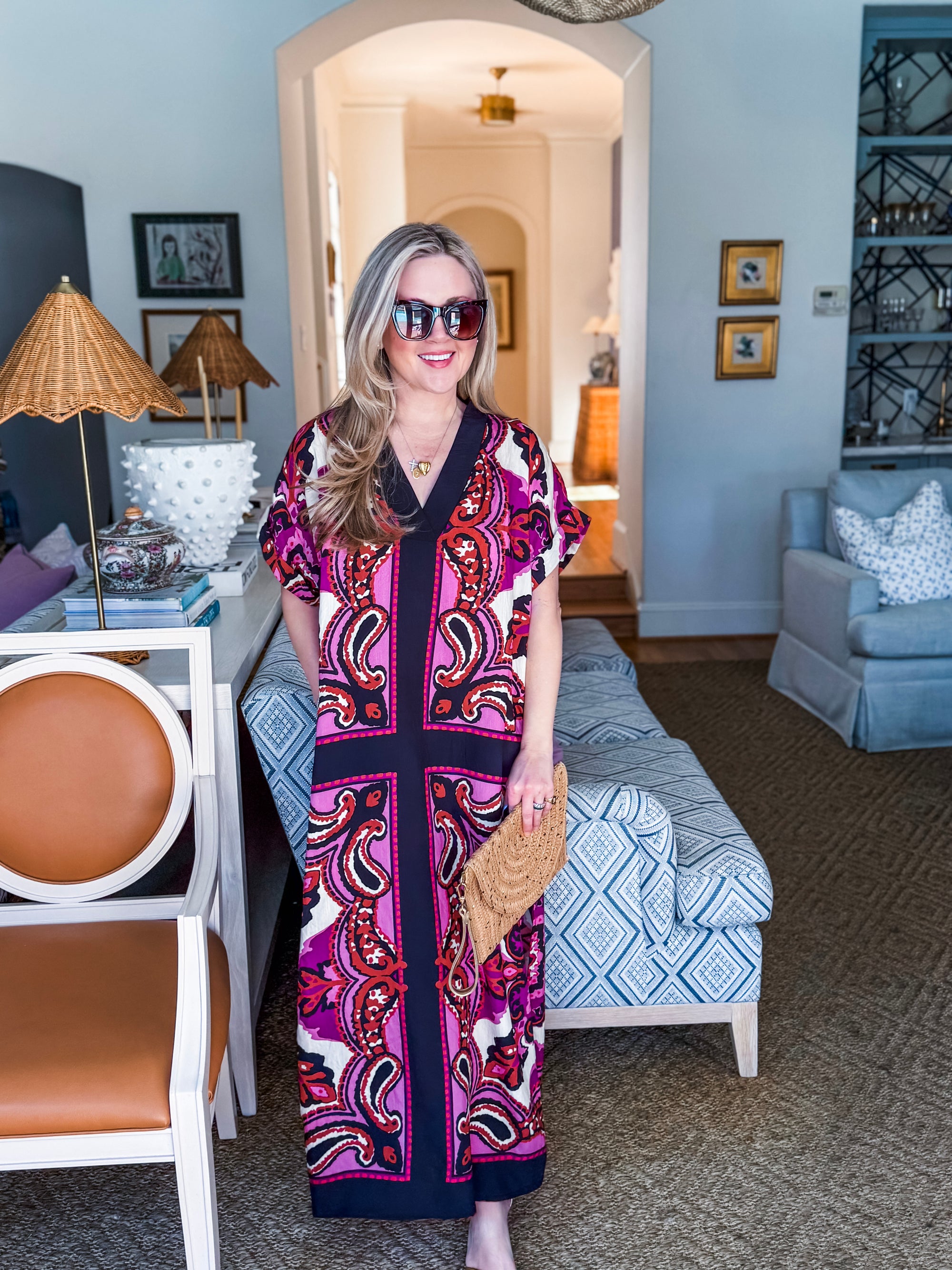 The Marbella Paisley Maxi Dress-Pink