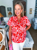 Hazen Floral Pleated Top