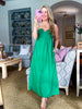 Bring the Chic Linen Midi Dress-Emerald
