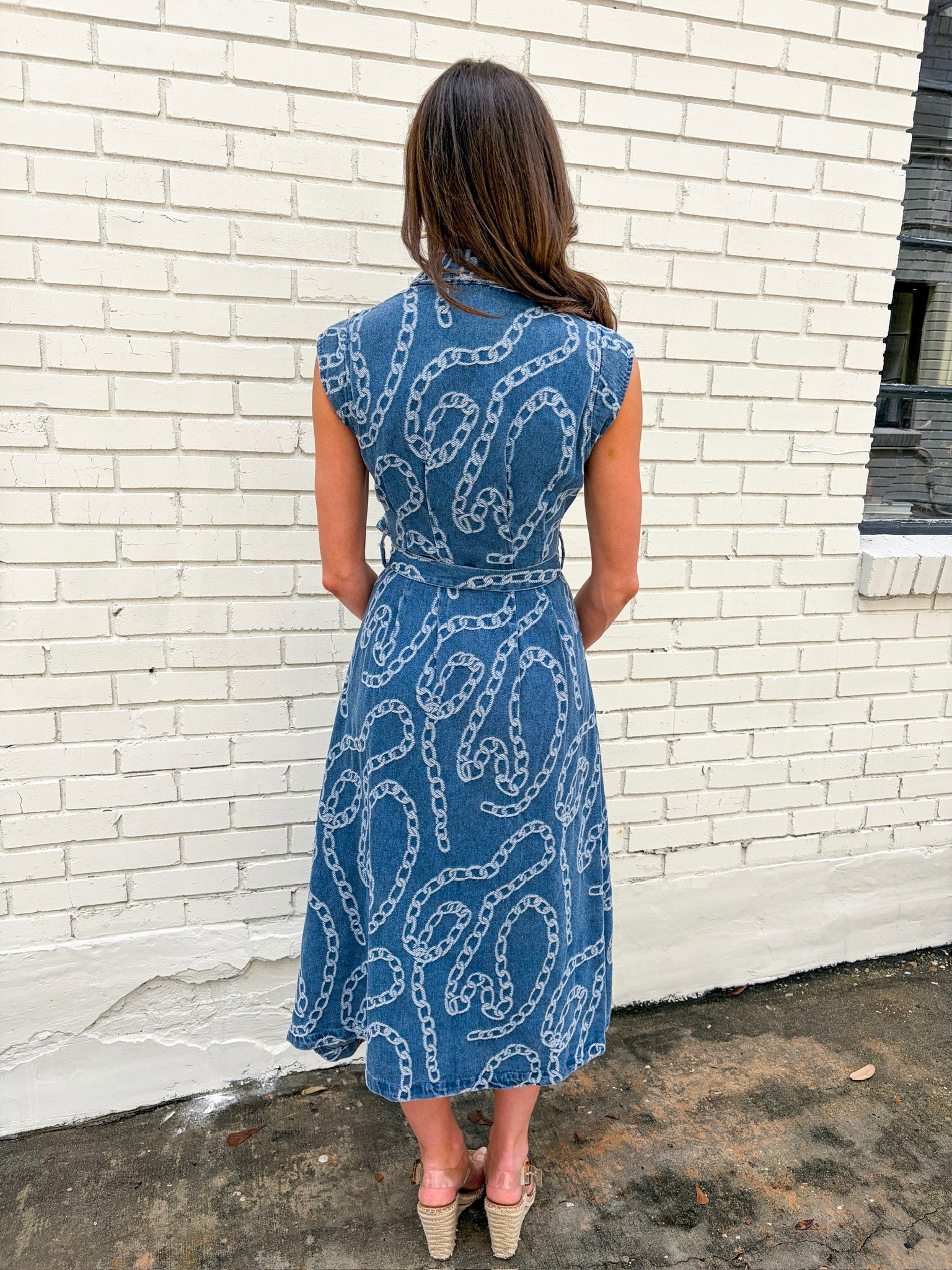Luxe Link Denim Midi Dress
