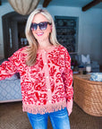 Elegant Approach Fringe Cardigan-Coral Red