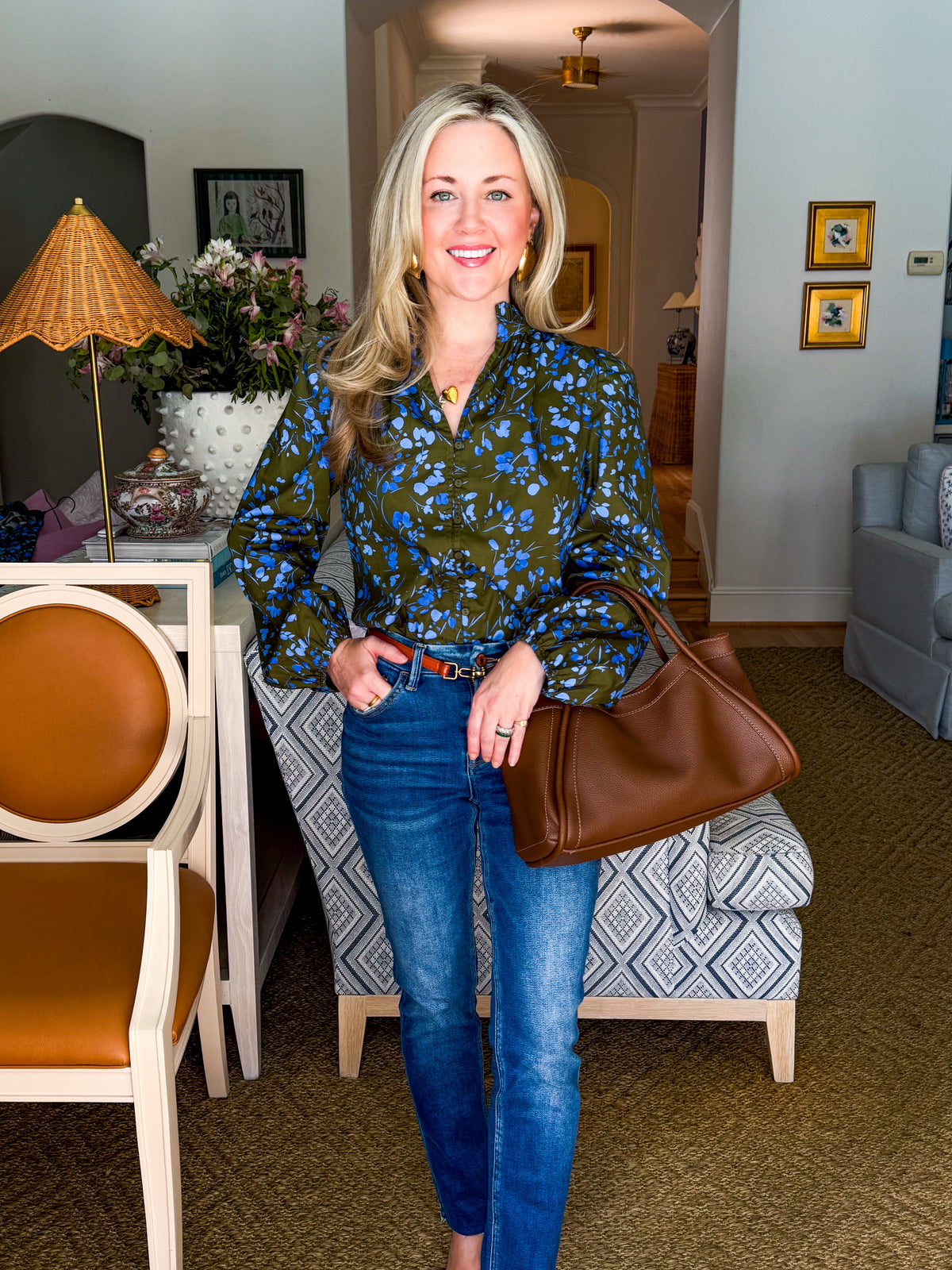 PREORDER: Floral Nellian Ruffle Top