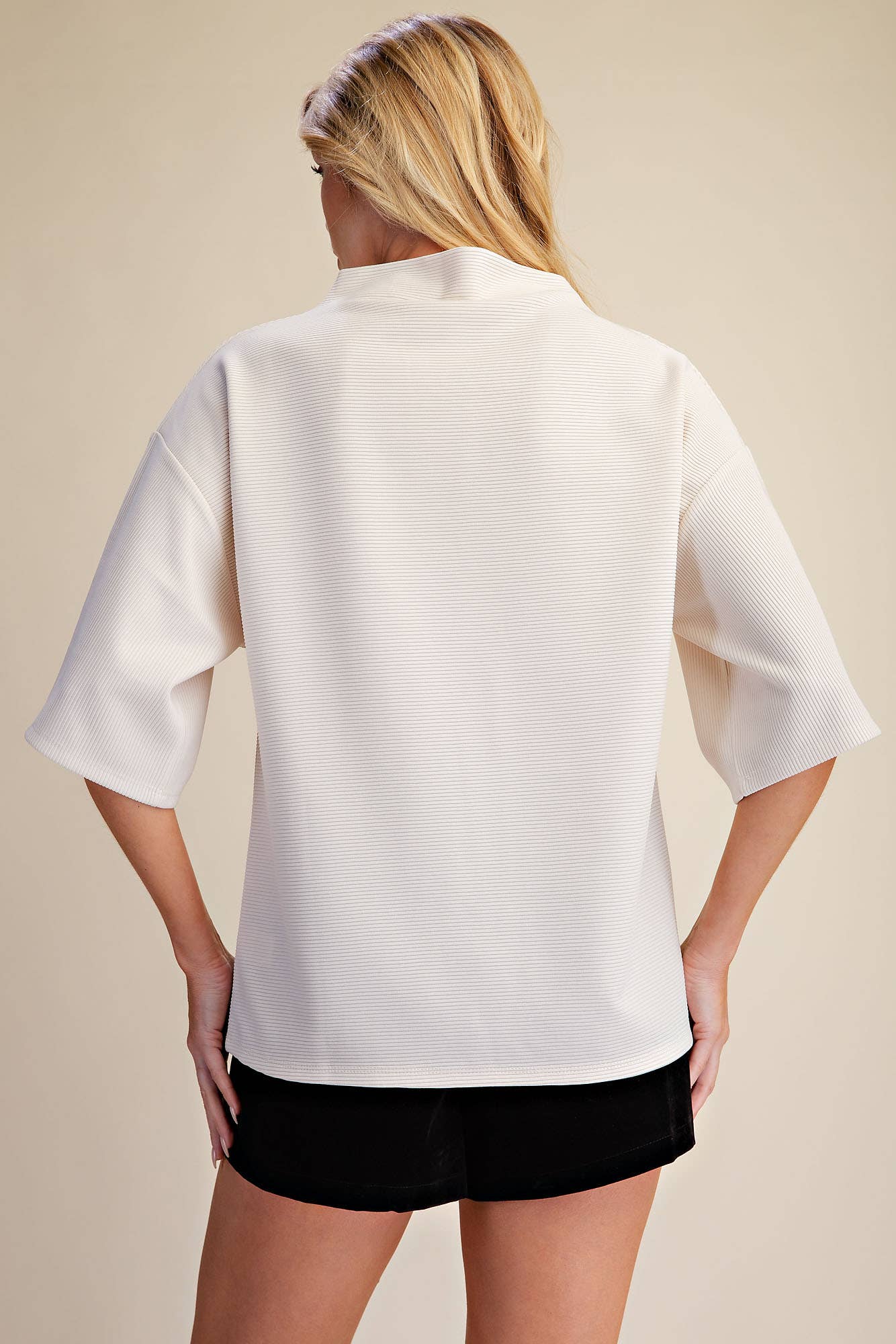 Old Mill Mock Neck Top-Ivory
