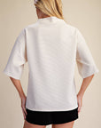 Old Mill Mock Neck Top-Ivory