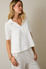 Office Chic Polo Top-Off White