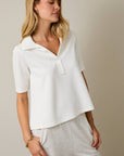 Office Chic Polo Top-Off White