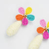 Multi Raffia Flower Earrings