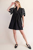 Countryside Mornings Mini Dress-Black