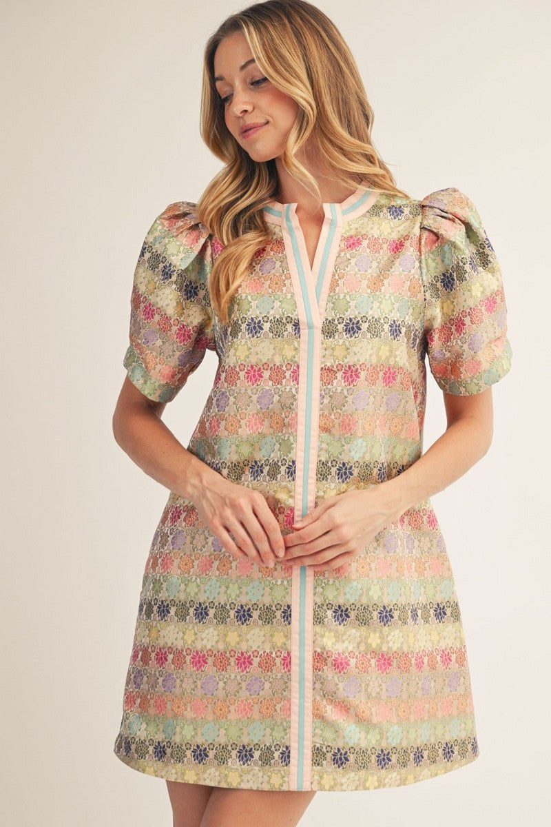 Sweet Symphony Jacquard Mini Dress