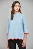 Go With the Flow Knit Top-Blue/Orange
