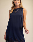 Romantic Evening Mini Dress-Navy
