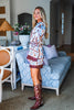 Western Sky Border Mini Dress