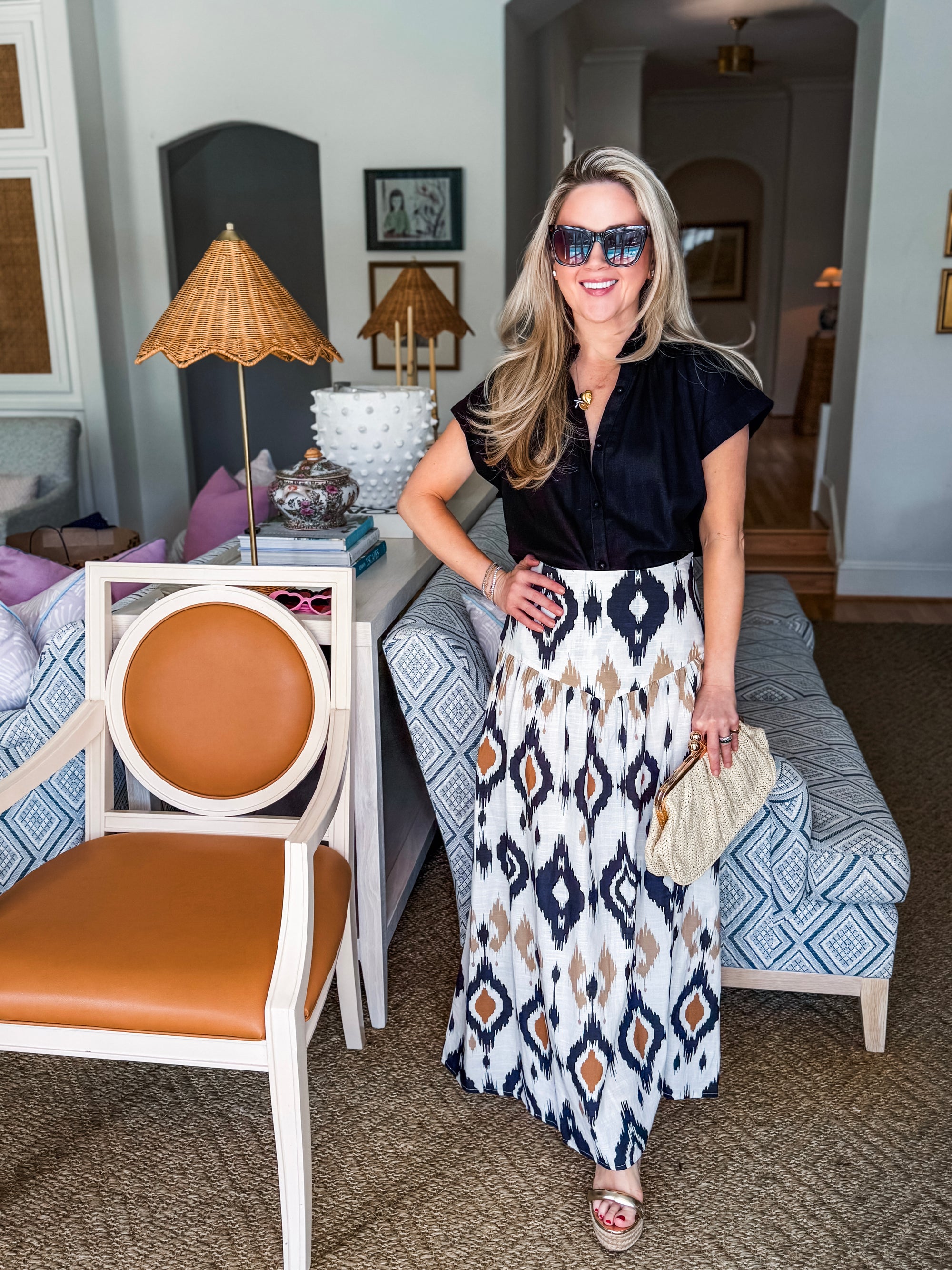Midnight in Jaipur Midi Skirt