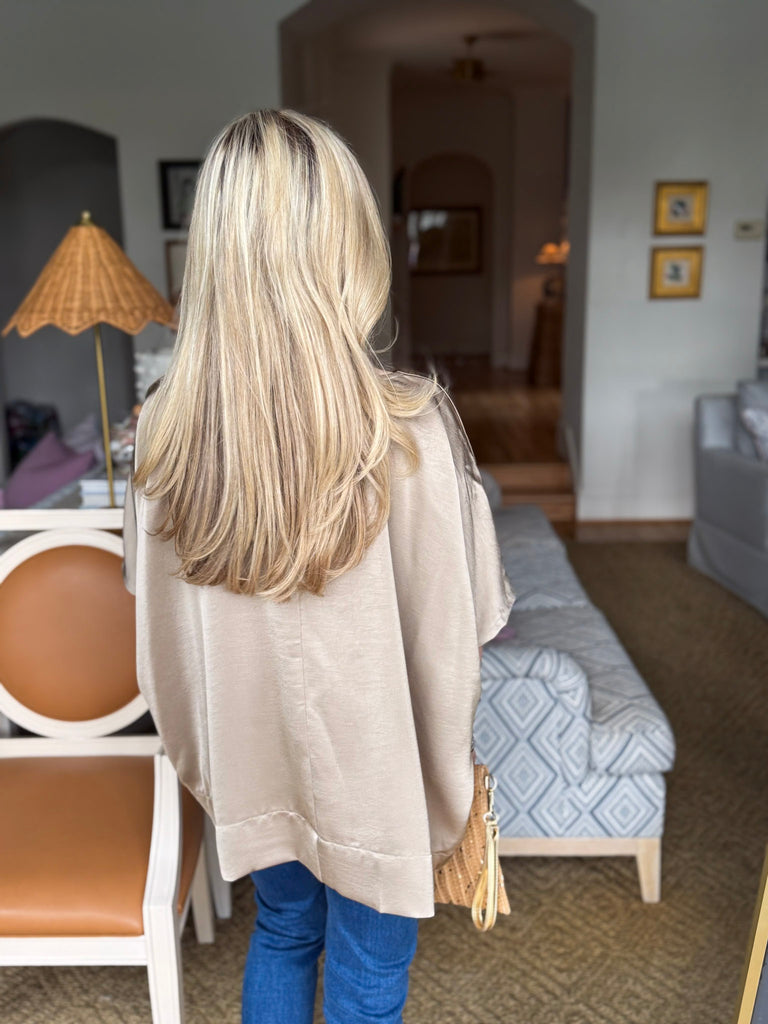 New Favorite Oversized Top-Taupe