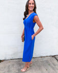 The Paris Edition Midi Dress-Royal Blue