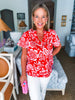 Hazen Floral Pleated Top