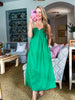 Bring the Chic Linen Midi Dress-Emerald