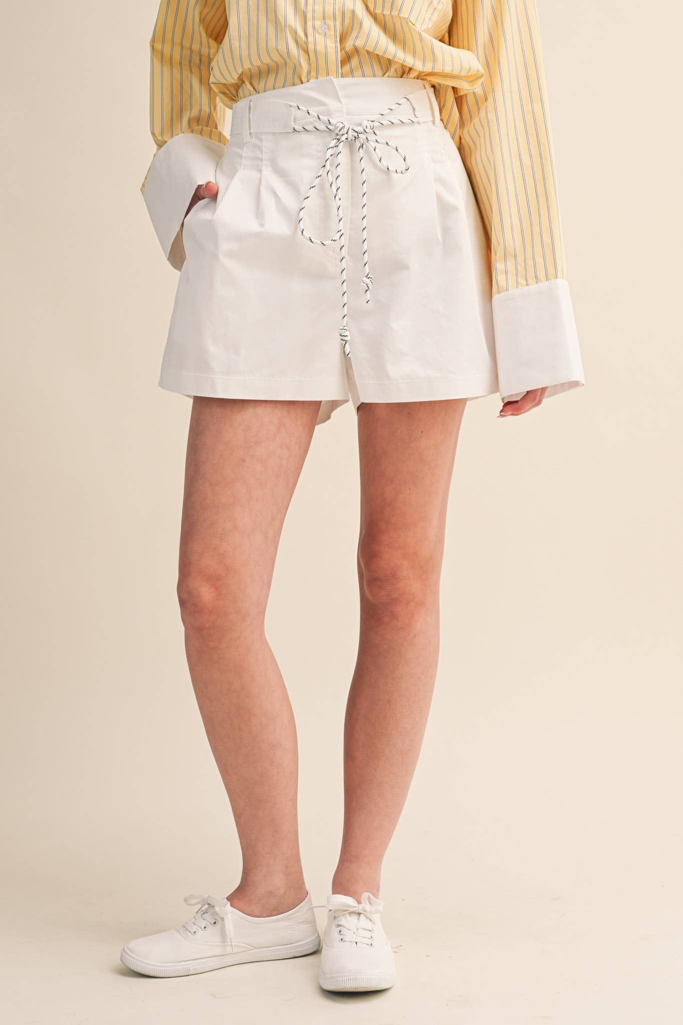 Ahoy Rope Belt Short-White