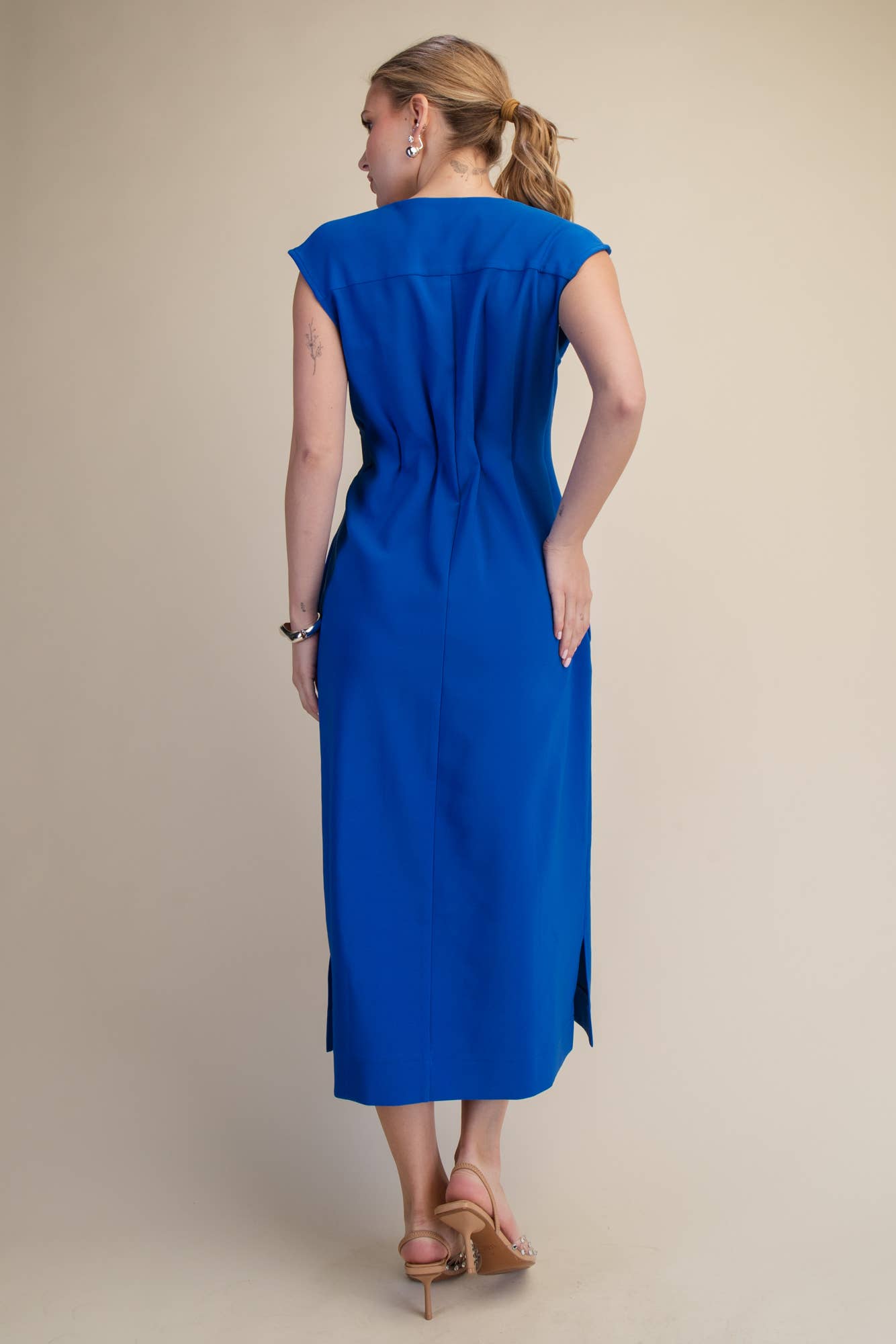 The Paris Edition Midi Dress-Royal Blue