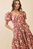 Avenue Stroll Floral Print Midi Dress