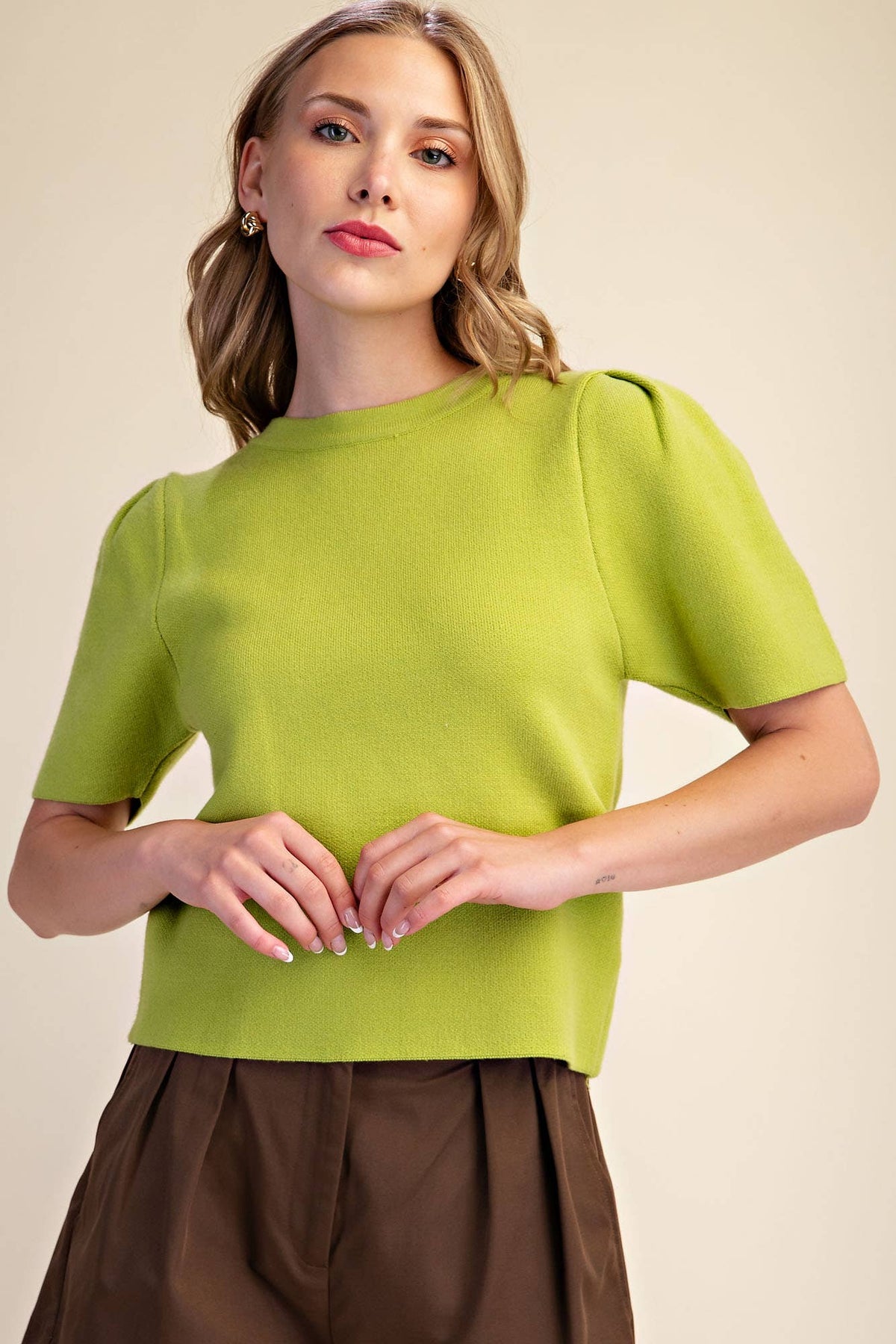 Sunday Autumn Knit Top-Olive
