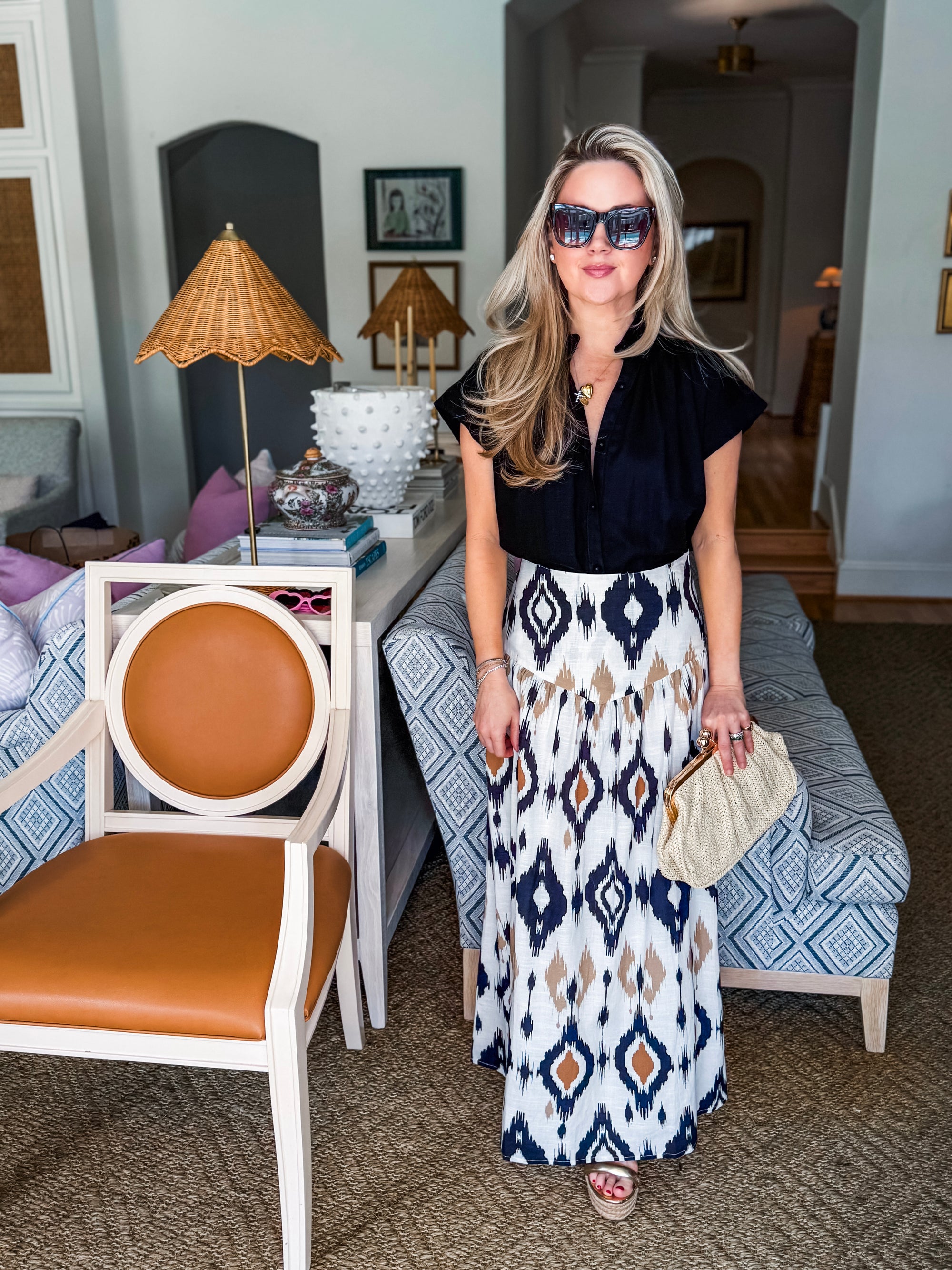 Midnight in Jaipur Midi Skirt