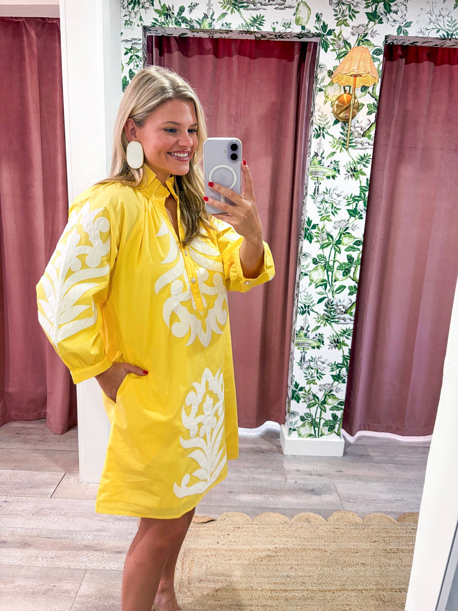Isla Floral Baroque Dress-Yellow