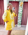 Isla Floral Baroque Dress-Yellow
