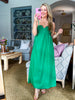 Bring the Chic Linen Midi Dress-Emerald