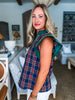 So Charmed Plaid Top-Navy