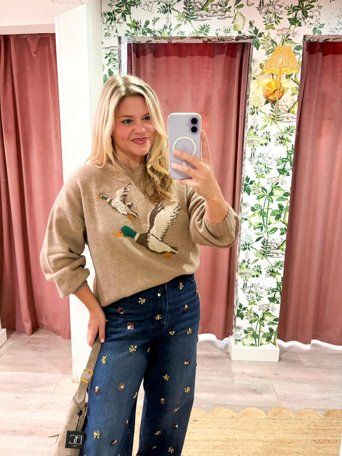 Lakeside Duck Sweater-Latte