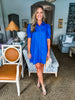 Life in Color Shirt Dress- Royal