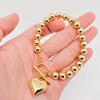 Heart Charm Bead Bracelet