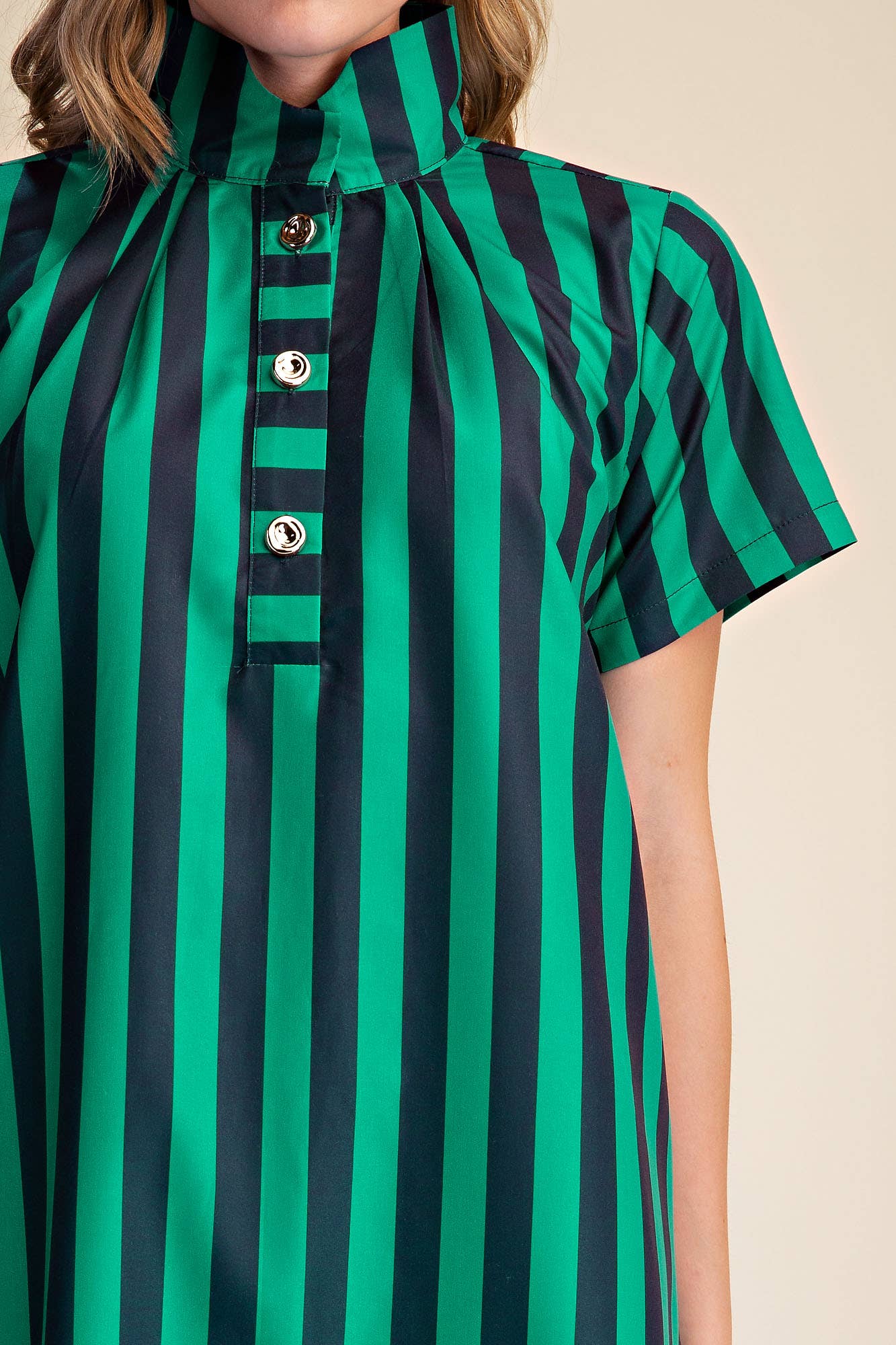 The Iconic Stripe Midi Dress-Navy
