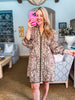 Southern Blue Bell Mini Dress-Taupe