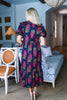 Flora Whim Midi Dress-Black