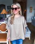 New Favorite Oversized Top-Taupe