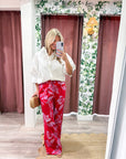 Blush Blossom Wide Leg Pants