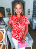 Hazen Floral Pleated Top