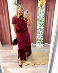Party Ready Fringe Midi Skirt