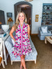 Chasing Hearts Floral Dress-Plum