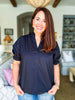 My Type Poplin Top-Denim Black