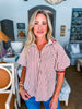 City Time Striped Top-Brick