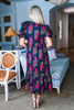Flora Whim Midi Dress-Black