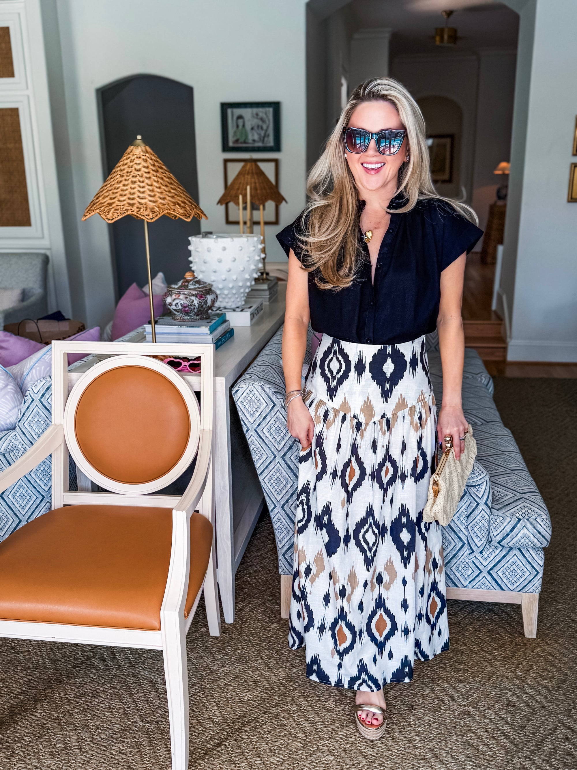 Midnight in Jaipur Midi Skirt