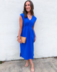 The Paris Edition Midi Dress-Royal Blue